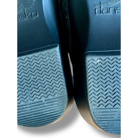 Dansko Sophie Metallic Phython Wedge Slides Black Speckles - Picture 10 of 11